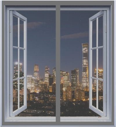 Insectenhor Raam - Horregaas Raam - Insecten Buiten Houden - Automatische Sluiting - 75 x 85 cm - Grijs