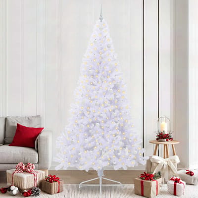 vidaXL Kunstkerstboom Wit 240 cm PVC en staal