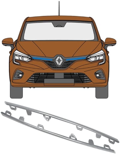 Grill lijst voor Renault Clio V 2019- / Links + Rechts