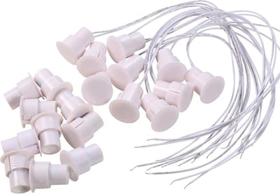 Magnetische Alarm Contacten - Reed Schakelaars - Beveiliging Ramen - Normaal Gesloten NC - 20-30 mm - Wit