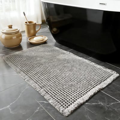 Namajunas - Badmat antislip - Douchemat - Absorberende badmatten - Badkamermat - Badkamer tapijt - Boho Deko voetmat badkamerdecoratie - Toiletmat - Sneldrogend en wasbaar - 80x50cm