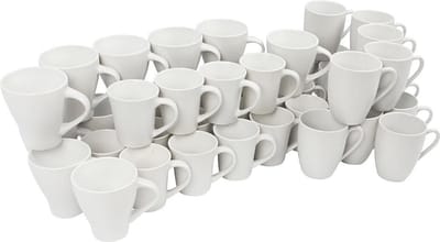 Porseleinen mokken, h: 7-10 cm, wit, 48stuks