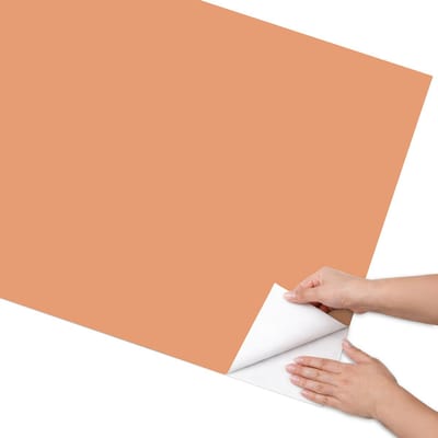 Coloray Meubel Wrap Folie - Oranje Meubelfolie - 75x150 cm - Wrapfolie Keuken Pastel oranje - Decoratiefolie - Minimalist Meubelfolie - Meubel Wrap Folie - Woonkamer decoratie - Achtergronden en patronen