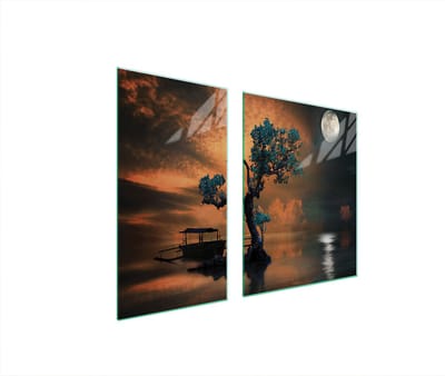 TMK ArtDeko - Snijplank - 90x52cm - Beschermende Glazen Plaat - Imitatie Hout