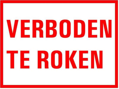 Verboden te roken tekstbord - kunststof 200 x 125 mm