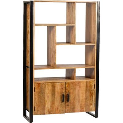 Livingfurn - Kabinetkast Nairobi - 110x180 - Mangohout en Gecoat Staal