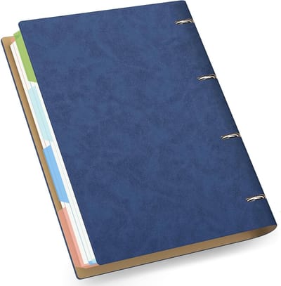 Lined A4 Ring Notitieboek 21.5x28cm - 300 Pagina's - PU Leer - Perfect voor Notities, School en Kantoor