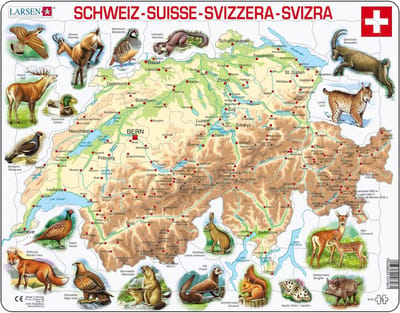 Fysieke Puzzel - Landkaart Puzzel - Geografie Leren - Contour Stukjes - 75 Stukjes - Meertalig