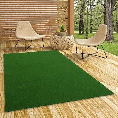 Kunstgras Tapijt - Buiten Tapijt - Balkon Terras - Drainage Noppen - 200x350cm - Groen