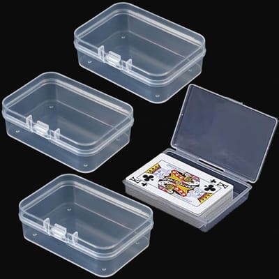 Set van 6 Transparante Speelkaarten Dozen, Sluitbare Opbergdozen voor Poker, Handels- en Visitekaarten, Ideaal voor Organisatie en Bescherming