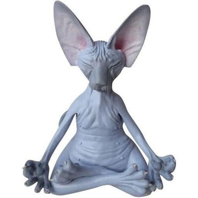 Grillige Boeddha Sphynx Kat Beeldje Meditatie Yoga Gelukkige Kat Decor Art Sculpturen Outdoor Tuinbeelden Beeldje D