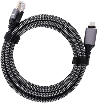 Dailygoody - USB Type C naar Gigabit Ethernet Kabel 2m - Hoge Snelheid Netwerkadapter voor Laptops en USB Apparaten