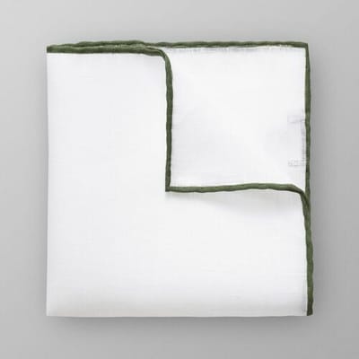 Eton Pochet Uni Subtle Contrast Donker Groen Melange / male