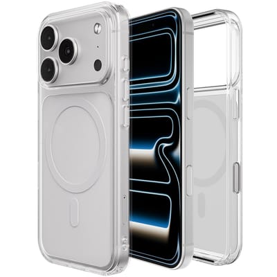Reovo - Hoesje Geschikt voor iPhone 17 Pro - Geschikt voor MagSafe - Wit/Transparant - anti-val technologie