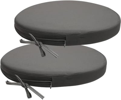 Ronde stoelkussens - Zitverhoging set - Comfortabel zitten - Waterafstotende stof - 40 cm - Grijs