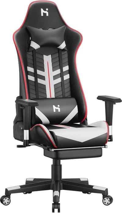 Ergonomische Gamingstoel met Hoogte Verstelbare Functies en Telecopische Voetsteun