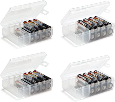 Batterijopbergdozen Set van 4 - Voor AA en AAA