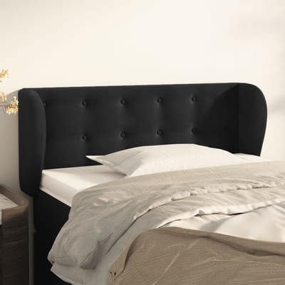vidaXL - Hoofdbord - met - randen - 93x23x78/88 - cm - fluweel - zwart
