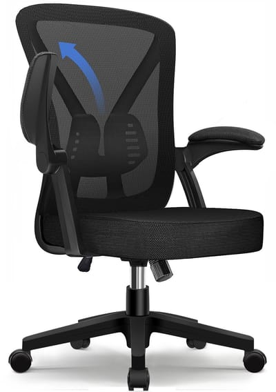 Elekiatech Ergonomische Bureaustoel – Bureaustoelen voor Volwassenen – Verstelbaar – 360° Draaibaar – Inklapbare Armleuningen – Schommelfunctie – Stille Wielen – Tot 150 kg