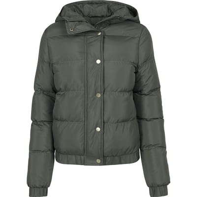 Urban Classics Tussenseizoensjas - Ladies Hooded Puffer Jacket - XS tot L - voor Vrouwen - olijf