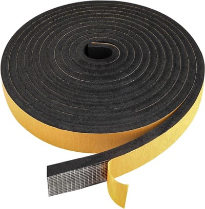 SnelShoppen - 20m Zelfklevende Foam Strip 6x3mm, Geluidsisolatie en Anti-bots Bescherming voor Deuren en Ramen, Waterdicht en Duurzaam EVA Materiaal