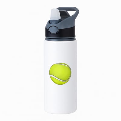 Hacebo® - Tennisbal waterfles met rietje zwart - Tennis - Tennissers - Sport - balsport - raket - water fles - 650ML