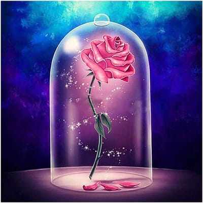 5D Diy Diamond Schilderen Roze Roos Bloem Diamant Borduren Kruissteek Strass Schilderijen 30x30CM pink