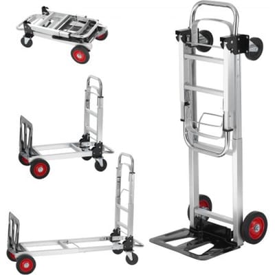 VEVOR 2-in-1 opvouwbare steekwagen 113/181 kg laadvermogen Transportwagen Steekwagen van aluminiumlegering en koolstofstaal ⇋ Platformwagen voor laad- en transporttaken binnen en buiten