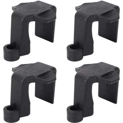 4 pièces Clips de Pare-chocs de Bateau Nylon Supports de Pare-chocs de Bateau Ponton Taquets pour Rails Carrés de 1 à 1,25 Pouces noir