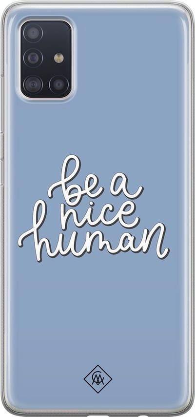 Casimoda® hoesje - Geschikt voor Samsung A51 - Be A Nice Human - Backcover - Siliconen/TPU - Paars