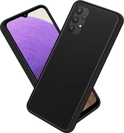 Cadorabo Hoesje geschikt voor Samsung Galaxy A32 5G in MATT ZWART - Hybride beschermhoes met TPU siliconen Case Cover binnenkant en matte plastic achterkant
