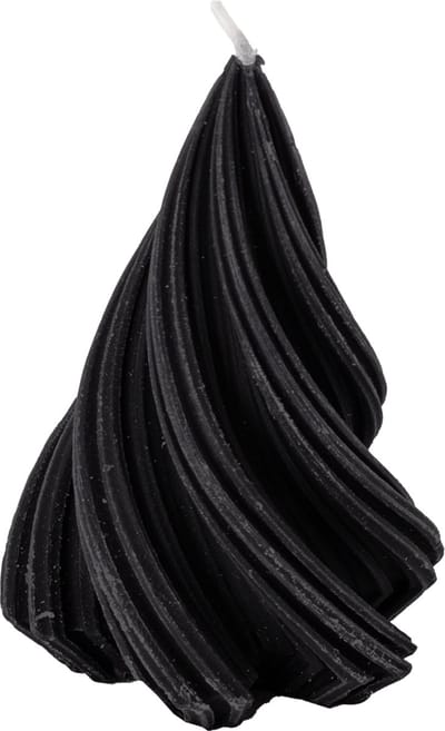HomeBound by KY | Soyakaars twist dennenboom zwart | 7,5x7,5x11cm | kaars dennenboom twist