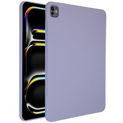 Accezz Tablet Hoes - Geschikt voor Apple iPad Pro 13 (2025) M5 / Pro 13 (2024) M4 - Liquid Silicone Backcover met penhouder - Lila