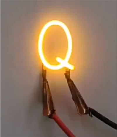 -Q- COB LED 3V Filament Letter Geel 3 x 3 cm FPC 2200K 1W Warm-wit-Q-