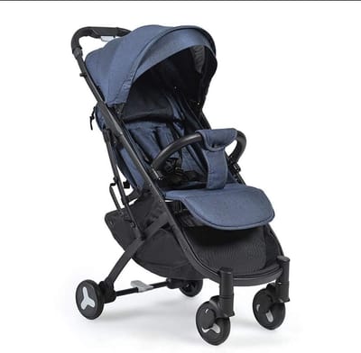 Kinderwagen met frame - Compacte buggy - Comfortabel reizen - Schokbestendig aluminium - 48 x 78 x 100 cm - Blauw