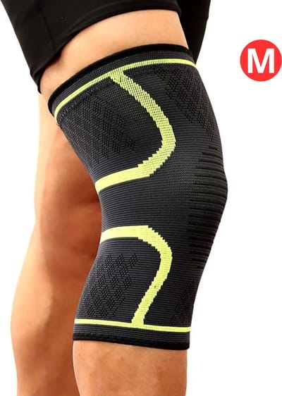Livano Sportbrace Knie - Kniebrace - Knee Sleeves Powerlifting - Knee Support - Compressie Knie Brace - Knee Wraps - Dames - Heren - Groen - Maat M