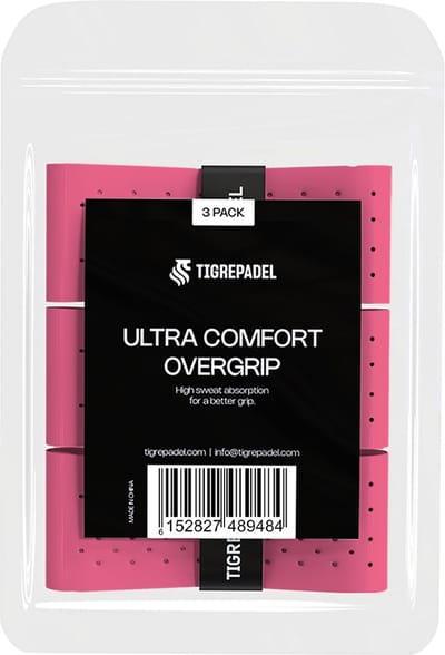 TigrePadel - Overgrip - Grip - Griptape - Ultra Comfort - Padel - Overgrip tennis - Overgrip padel - Roze - 3 stuks