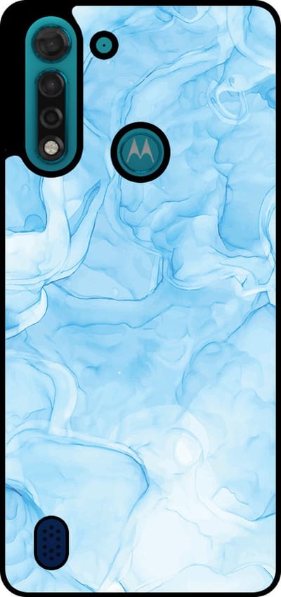 Smartphonica Telefoonhoesje Geschikt voor Motorola Moto G8 Power Lite met marmer opdruk - TPU backcover case marble design - Lichtblauw geschikt voor Motorola Moto G8 Power Lite
