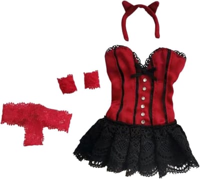 Miniatuur Poppenjurkjes - 1/6 Schaal Kleding - Poppen Aankleden - Complete Outfit Set - 12 cm Jurk