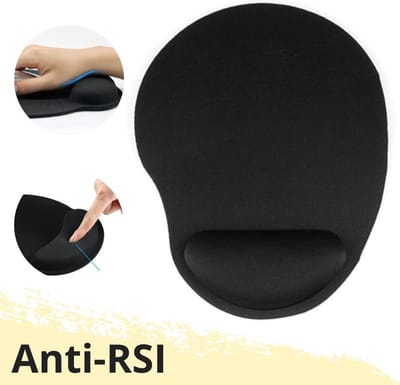 Lynnz® Muismat met polssteun ergonomisch zwart | gel - anti RSI - ergonomische muismat - muis - muismatten - rechtshandig - gaming - kantoor