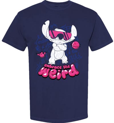 Disney - Lilo & Stitch Embrace The Weird Heren T-shirt - S - Donkerblauw