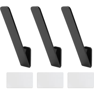 3 stuks hoedhaken voor baseballpetten Transparant acryl V-vormige zelfklevende hanger organizer Houd 10 zwart