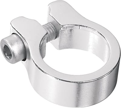 Lichtgewicht aluminium fietszadelklem voor framezadelbuis, diameter 28,6 mm, zilver