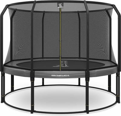 Magic Circle Pro - Trampoline met veiligheidsnet - ø 366 cm - Grijs - Ronde trampoline met net - Buitenspeelgoed