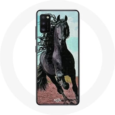 Samsung Galaxy A41 Hoesje Het zwarte paard van het Friese ras