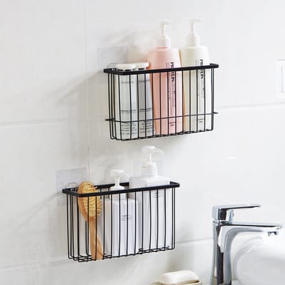 Opbergbox - Opbergdoos - 2 Stuks Keukenkastdeur - Opbergrek - Zelfklevende Wandgemonteerde Opbergdoos - Kast, badkamer, koelkast voor Kleine Voorwerpen - Organizer - Zwart