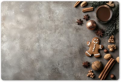 Placemats 45x30 cm - Placemat kunststof - 1 stuk - Winter - Kerst - Warm - Eten - Borden onderleggers - Decoratie voor op tafel - Keuken tafeldecoratie accessoires - Vinyl onderlegger - Tafelversiering