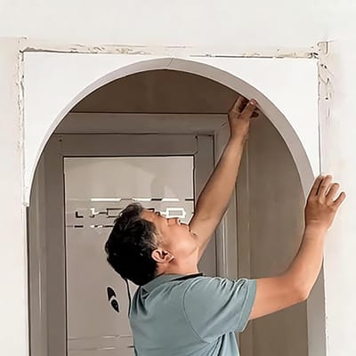 Boog deuropening kit - Halve cirkel trim - Interieur verfraaien - Voorgesneden schuim - Universele pasvorm - Overschilderbaar