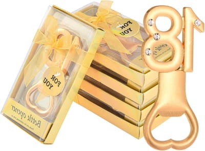 Flesopeners Goud - Verjaardag Bedankjes - Feestdecoratie - Met Strass Details - 36 Stuks - Goud