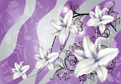 Fotobehang Flowers Floral Pattern | XL - 208cm x 146cm | 130g/m2 Vlies